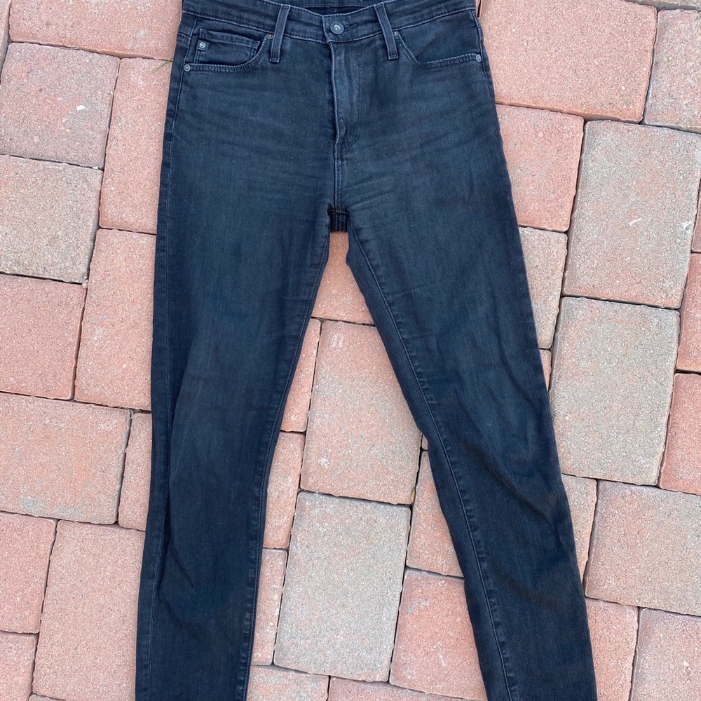 AG FARRAH SKINNY ANKLE JEAN SZ24R in BLACK